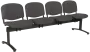 CL - 24, čalouněná lavice do čekárny, 4-sedák, látka SUE - S 24 tmavě šedá, kostra černá