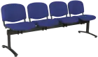 CL - 24, čalouněná lavice do čekárny, 4-sedák, látka SUE - S 9 tmavě modrá, kostra černá