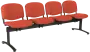 CL - 24, čalouněná lavice do čekárny, 4-sedák, látka SUE - S 1447 lososová, kostra černá