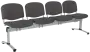 CL - 24, čalouněná lavice do čekárny, 4-sedák, látka SUE - S 24 tmavě šedá, kostra chrom
