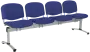 CL - 24, čalouněná lavice do čekárny, 4-sedák, látka SUE - S 9 tmavě modrá, kostra chrom
