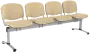 CL - 24, čalouněná lavice do čekárny, 4-sedák, látka SUE - S 1219 krémová, kostra chrom