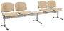 CL - 25 + D, čalouněná lavice do čekárny, 4-sedák, stolek, látka SUE - S 1219 krémová, kostra chrom