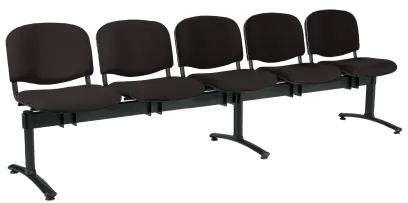 CL - 25, čalouněná lavice do čekárny, 5-sedák, látka SUE - S 1 černá, kostra černá