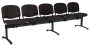 CL - 25, čalouněná lavice do čekárny, 5-sedák, látka SUE - S 1 černá, kostra černá