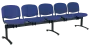 CL - 25, čalouněná lavice do čekárny, 5-sedák, látka SUE - S 9 tmavě modrá, kostra černá