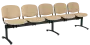 CL - 25, čalouněná lavice do čekárny, 5-sedák, látka SUE - S 1219 krémová, kostra černá