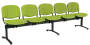CL - 25, čalouněná lavice do čekárny, 5-sedák, látka SUE - S 34 hráškově zelená, kostra černá