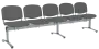 CL - 25, čalouněná lavice do čekárny, 5-sedák, látka SUE - S 24 tmavě šedá, kostra stříbrná