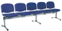CL - 25, čalouněná lavice do čekárny, 5-sedák, látka SUE - S 9 tmavě modrá, kostra chrom