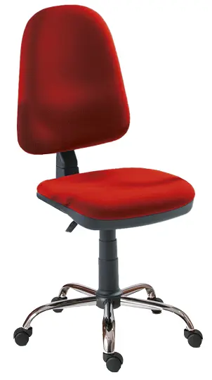 1080/MEK CR židle kancelářská, kříž chrom, koženka SK 7 - koženka červená