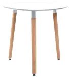 PORTO - 60 stůl s MDF deskou, nohy buk, 60 x 60 cm, bílý