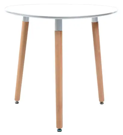 PORTO - 60 stůl s MDF deskou, nohy buk, 60 x 60 cm, bílý