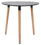 PORTO - 60 stůl s MDF deskou, nohy buk, 60 x 60 cm, černý