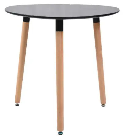 PORTO - 60 stůl s MDF deskou, nohy buk, 60 x 60 cm, černý