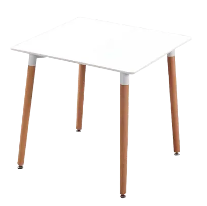 PORTO - 80 stůl s MDF deskou, nohy buk, 80 x 80 cm, bílý