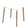 PORTO - 80 stůl s MDF deskou, nohy buk, 80 x 80 cm, bílý