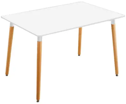 PORTO - 120 stůl s MDF deskou, nohy buk, 120 x 80 cm, bílý