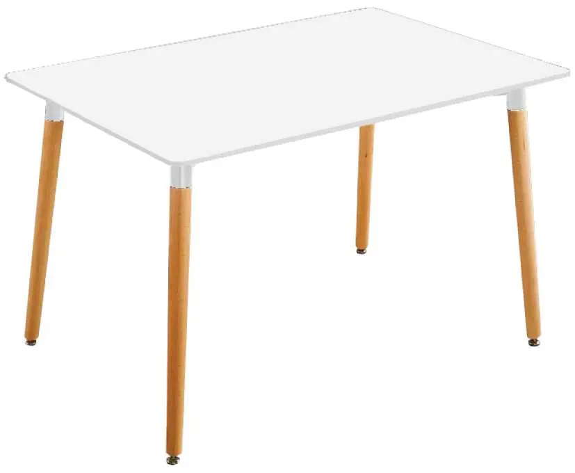 PORTO - 120 stůl s MDF deskou, nohy buk, 120 x 80 cm, bílý