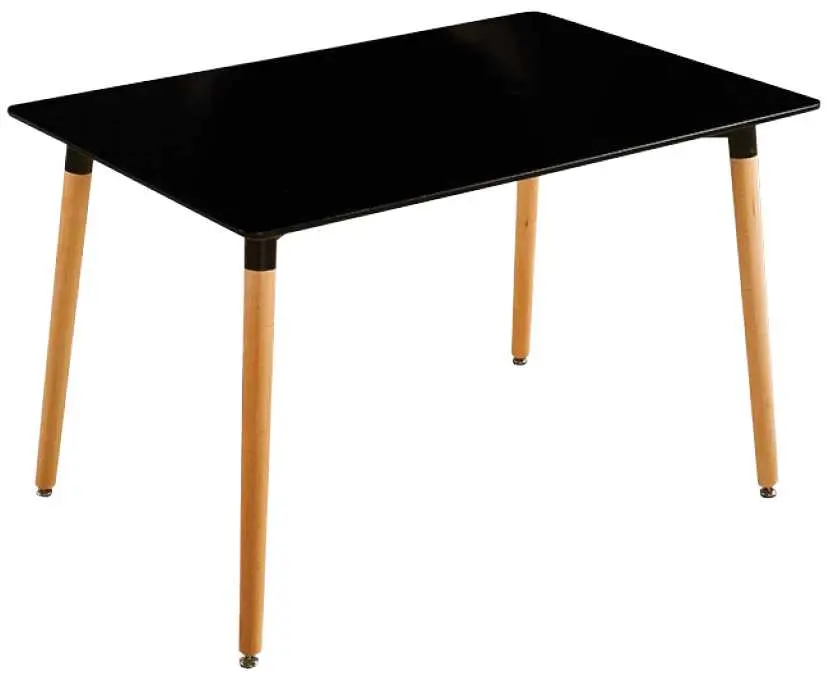 PORTO - 120 stůl s MDF deskou, nohy buk, 1200x800 mm, černý lak