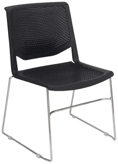 LILY židle konferenční, nohy chrom, plast černý