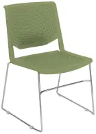LILY židle konferenční, nohy chrom, plast zelený