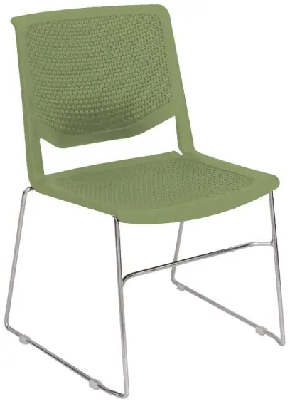 LILY židle konferenční, nohy chrom, plast zelený