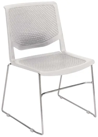 LILY židle konferenční, nohy chrom, plast bílý