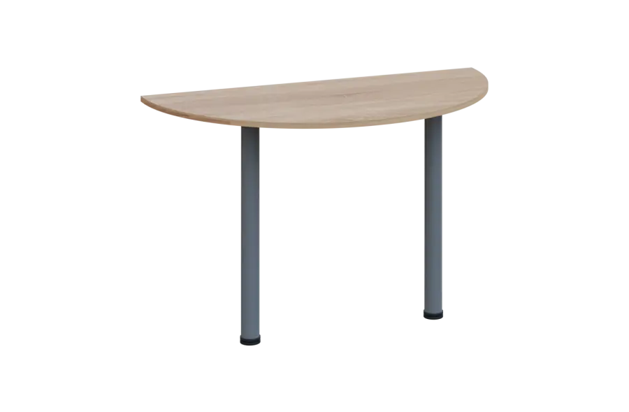 EJC 1 - 120 přístavba jednací, kovová podnož stříbrná, síla desky 18 mm, široká 1200 mm, dub bardolino