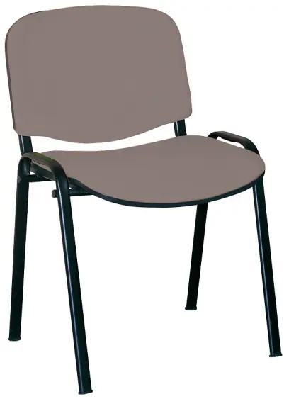 MARCELLA černá, židle konferenční, AN 052 koženka šedá