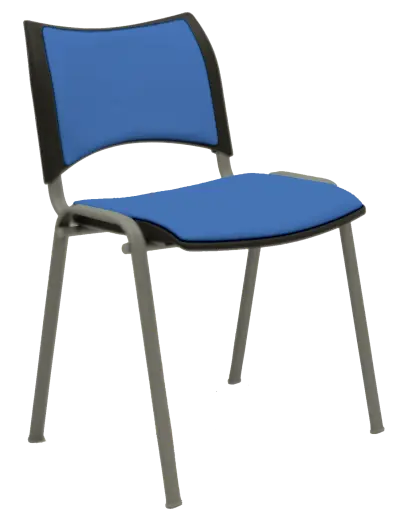 KATHARINA stříbrná židle konferenční, koženka AN - 067 nebeská modrá