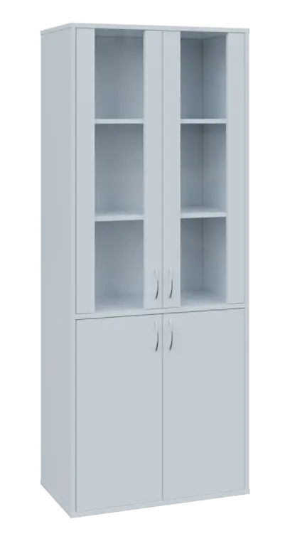 OV 5 - 8DS kancelářská skříň, 4-dveřová/prosklená, 1800x800x400, bílá