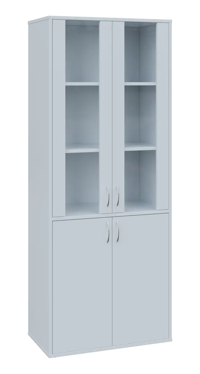 OV 5 - 8DS kancelářská skříň, 4-dveřová/prosklená, 1800x800x400, bílá