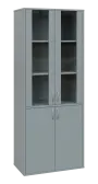 OV 5 - 8DS kancelářská skříň, 4-dveřová/prosklená, 1800x800x400, šedá
