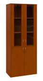 OV 5 - 8DS kancelářská skříň, 4-dveřová/prosklená, 1800x800x400, třešeň šumavská