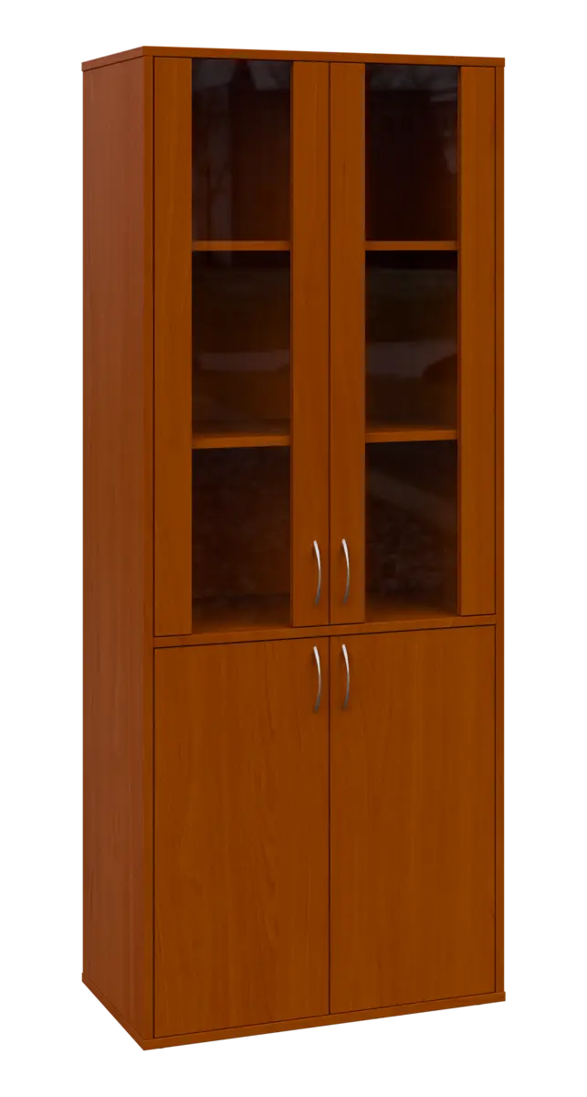 OV 5 - 8DS kancelářská skříň, 4-dveřová/prosklená, 1800x800x400, třešeň šumavská