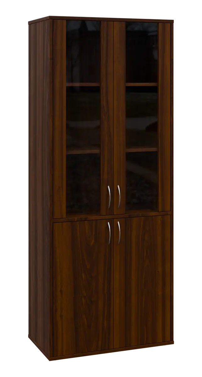 OV 5 - 8DS kancelářská skříň, 4-dveřová/prosklená, 1800x800x400, ořech královský