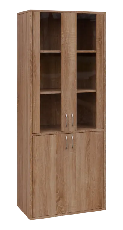 OV 5 - 8DS kancelářská skříň, 4-dveřová/prosklená, 1800x800x400, dub bardolino OV 5 - 8DS kancelářská skříň, 4-dveřová/prosklená, 1800x800x400, dub bardolino