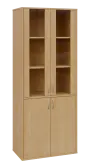 OV 5 - 8DS kancelářská skříň, 4-dveřová/prosklená, 1800x800x400, javor horský