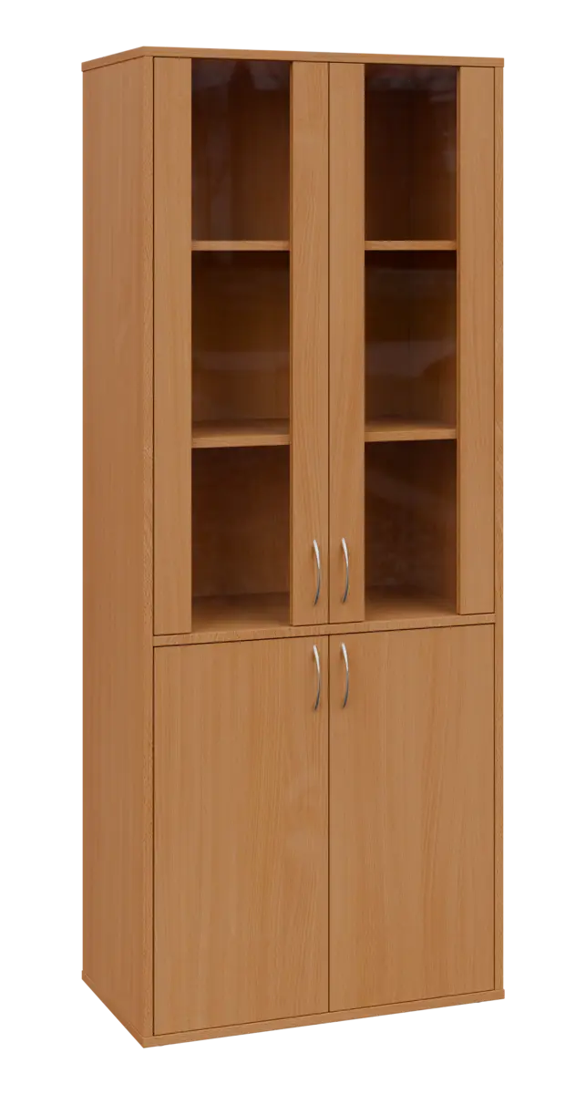 OV 5 - 8DS kancelářská skříň, 4-dveřová/prosklená, 1800x800x400, buk royal