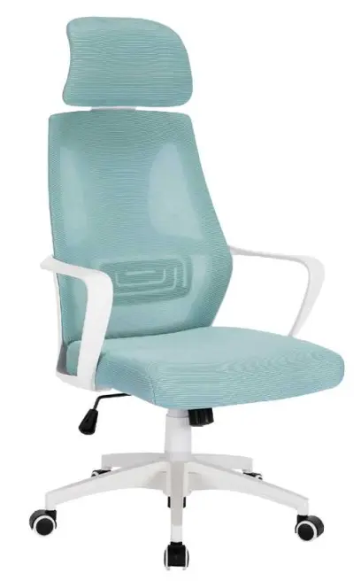 NOEMI - W židle kancelářská, bílá kostra, pastelově zelená