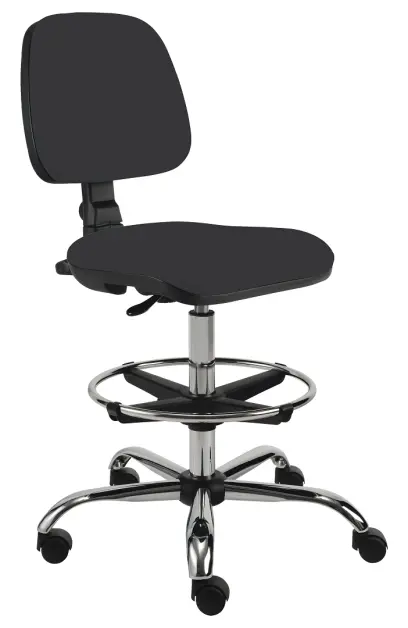 ELLA - S židle provozní, kříž chrom, látka SUE S 1 - látka černá