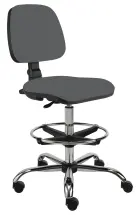 ELLA - S židle provozní, kříž chrom, látka SUE S 24 - látka tmavě šedá