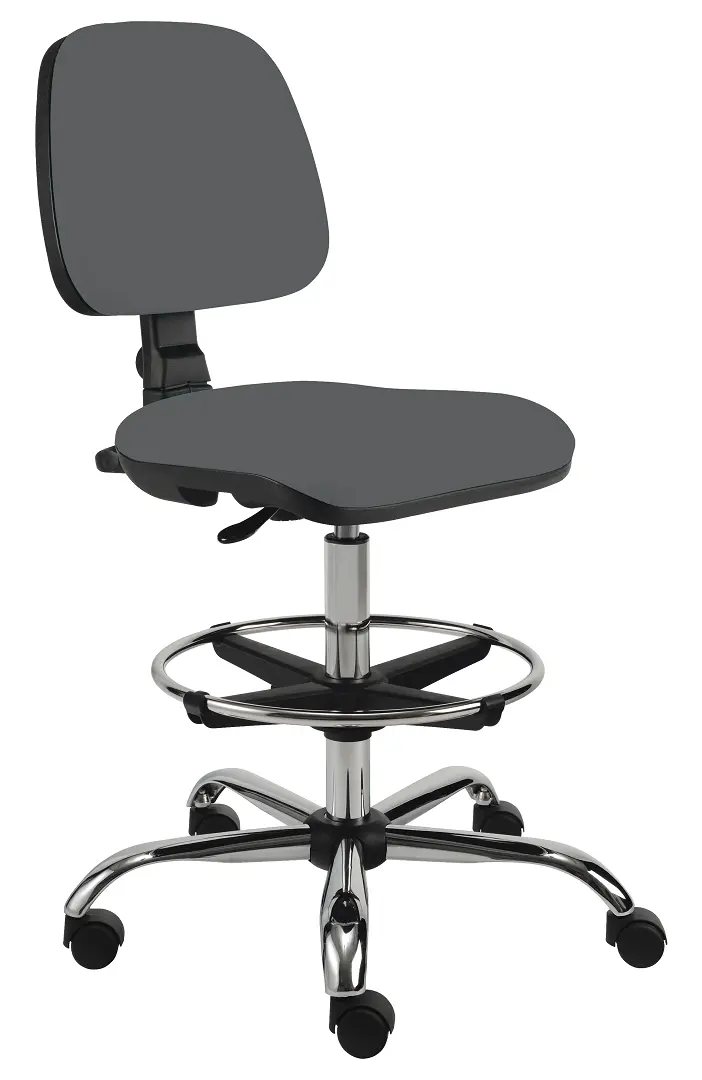 ELLA - S židle provozní, kříž chrom, látka SUE S 24 - látka tmavě šedá