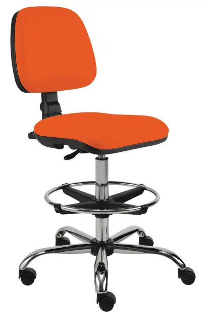 ELLA - S židle provozní, kříž chrom, látka SUE S 46 - látka oranžová