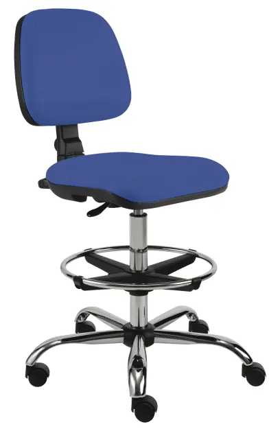 ELLA - S židle provozní, kříž chrom, látka SUE S 9 - látka tmavě modrá