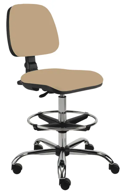 ELLA - S židle provozní, kříž chrom, látka SUE S 1219 - látka krémová