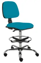 ELLA - S židle provozní, kříž chrom, látka SUE S 65 - látka tyrkysová