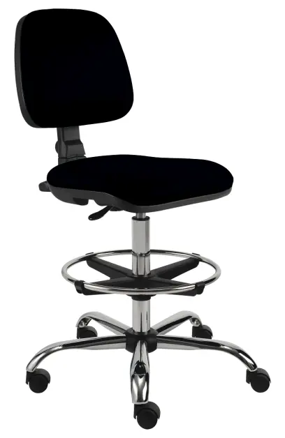 ELLA - S židle provozní, kříž chrom, látka BONDAI BN7 (8033) - látka černá