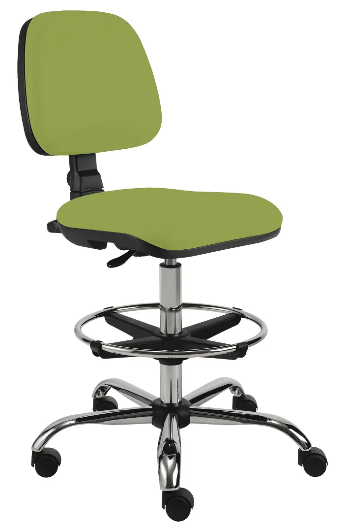 ELLA - S židle provozní, kříž chrom, látka BONDAI BN17 (7032) - látka zelinkavá